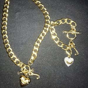 Juicy couture gold lock heart set